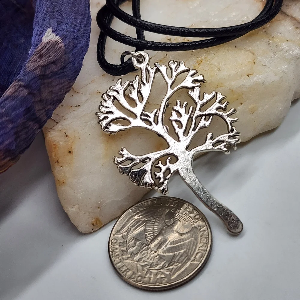 ❤️ Tree Of Life Jewelry Hypoallergenic Black Necklace Silver Tree Pendant